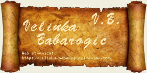 Velinka Babarogić vizit kartica